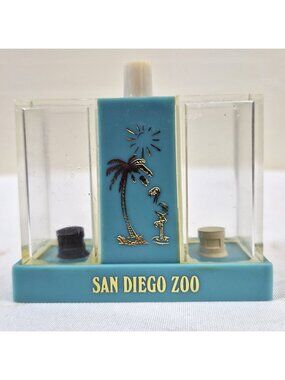 Vintage San Diego Zoo Salt & Pepper Shakers Lucite MCM Souvenir Set